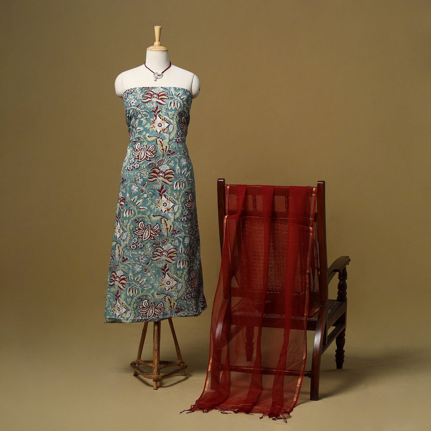 Sanganeri cotton 2pc unstitched dress material