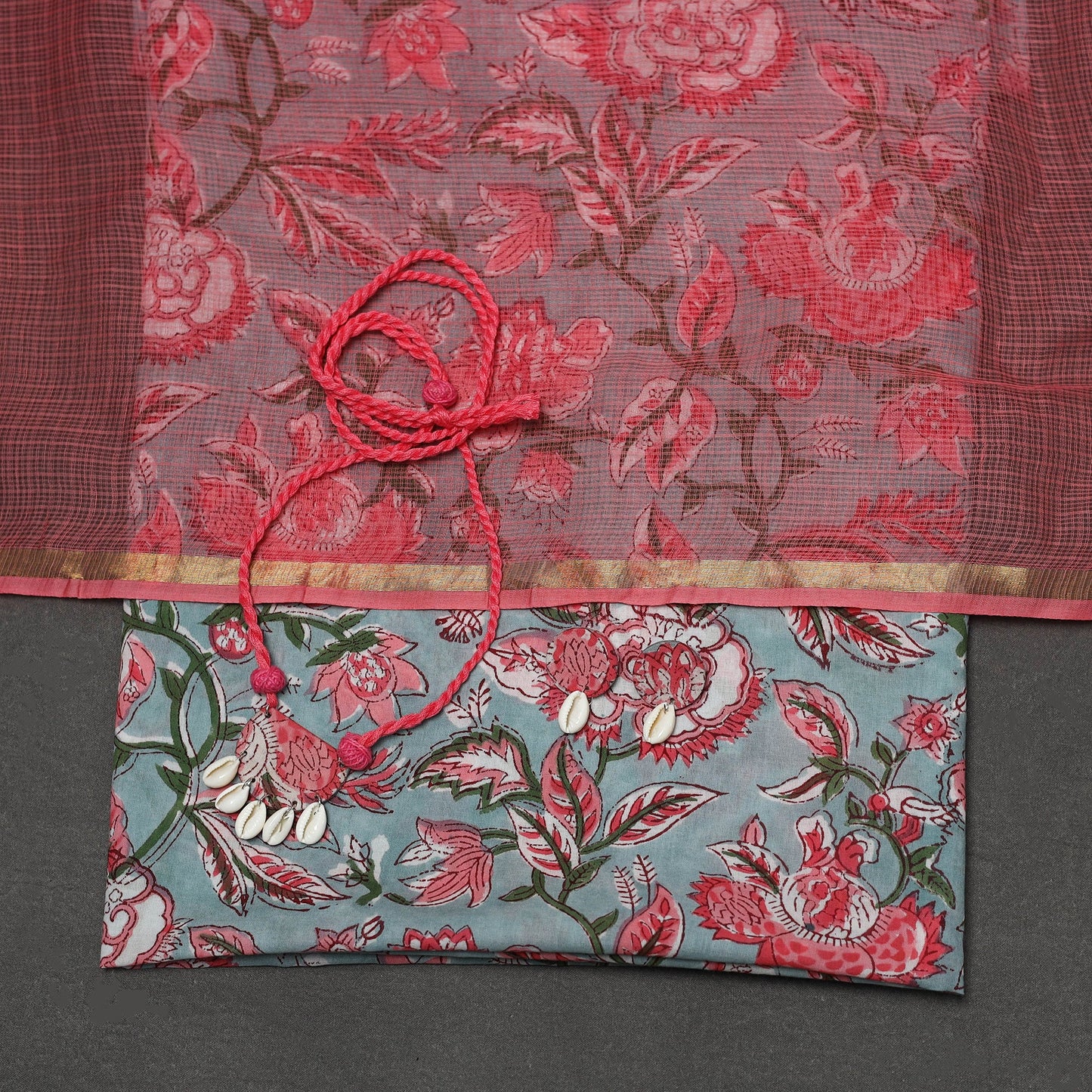 Sanganeri cotton 2pc unstitched dress material