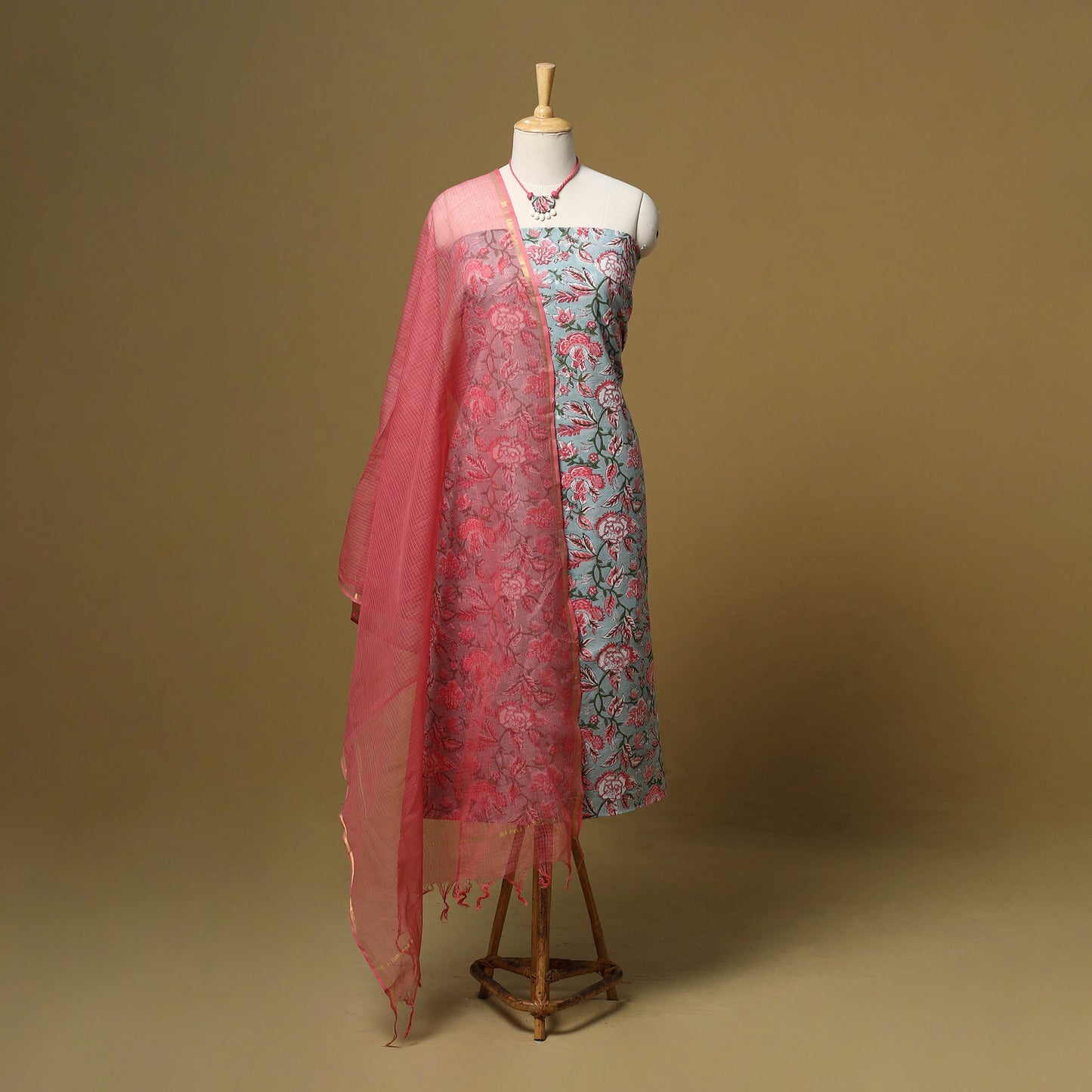 Sanganeri cotton 2pc unstitched dress material