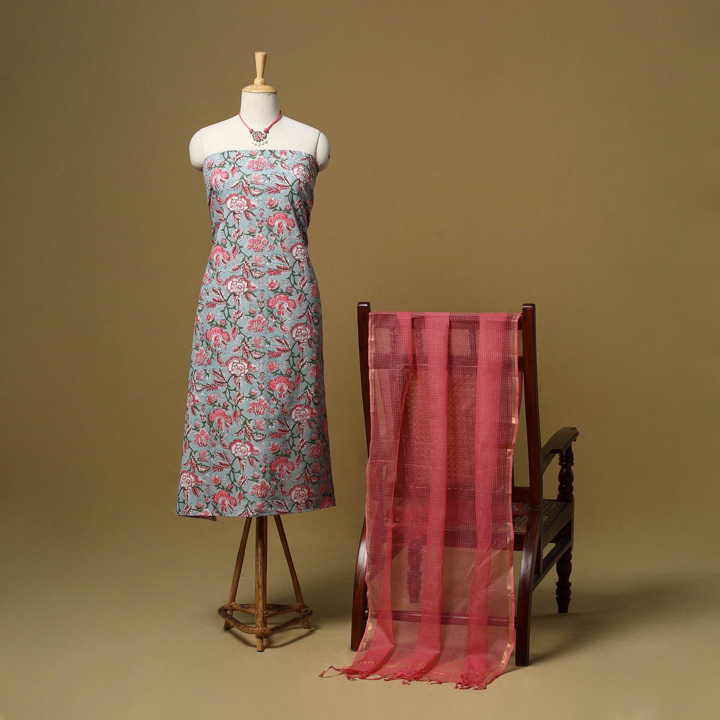 Sanganeri cotton 2pc unstitched dress material