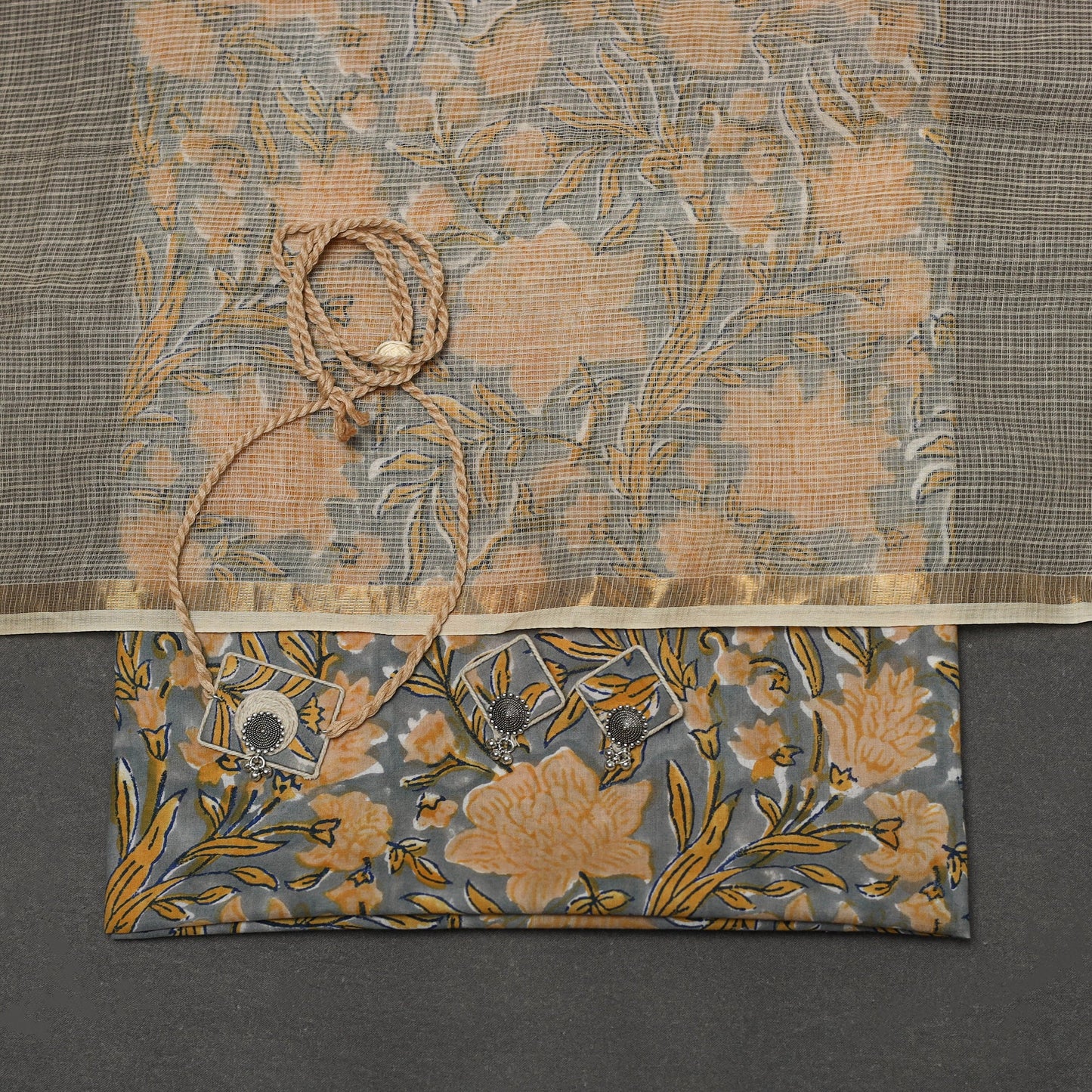 Sanganeri cotton 2pc unstitched dress material