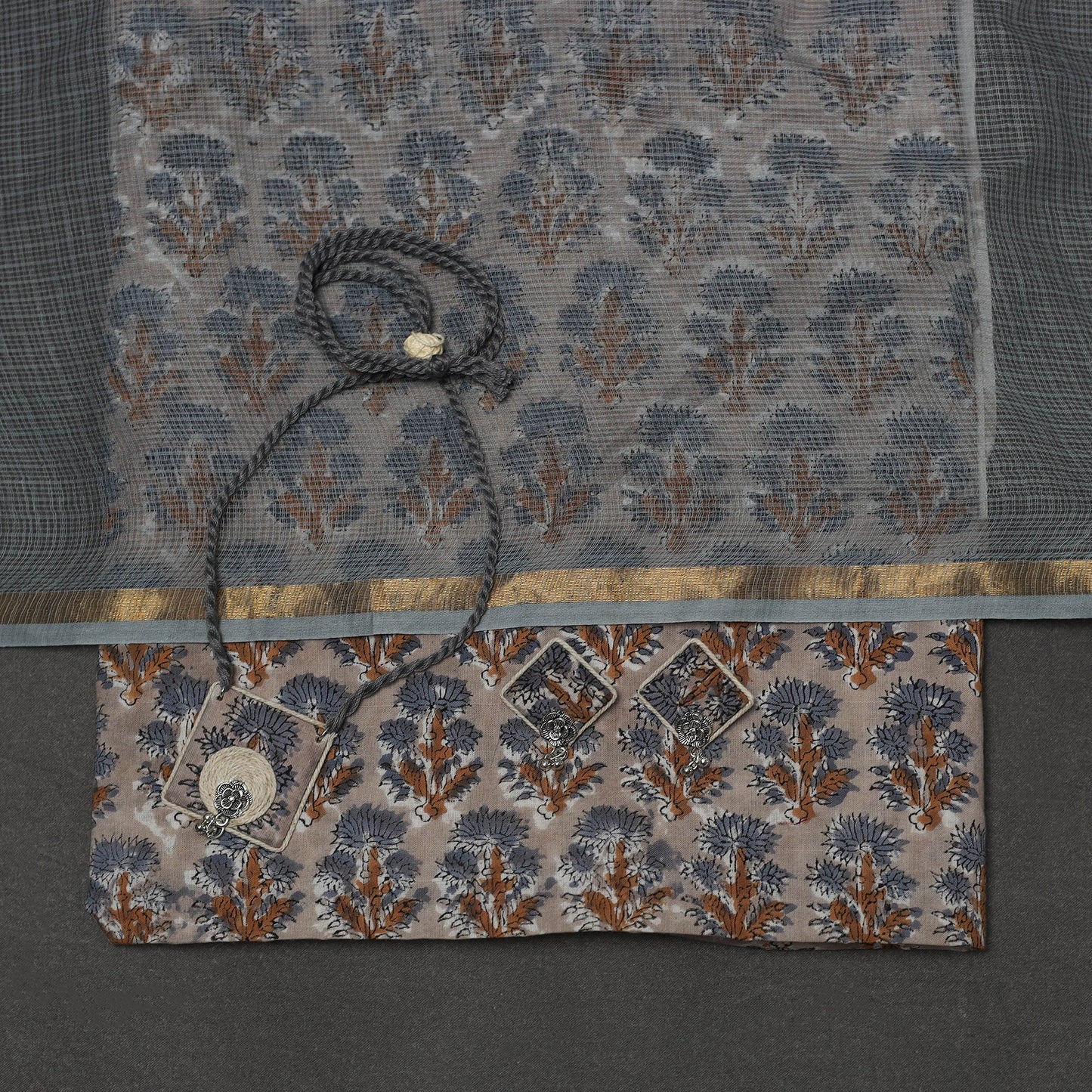 Sanganeri cotton 2pc unstitched dress material