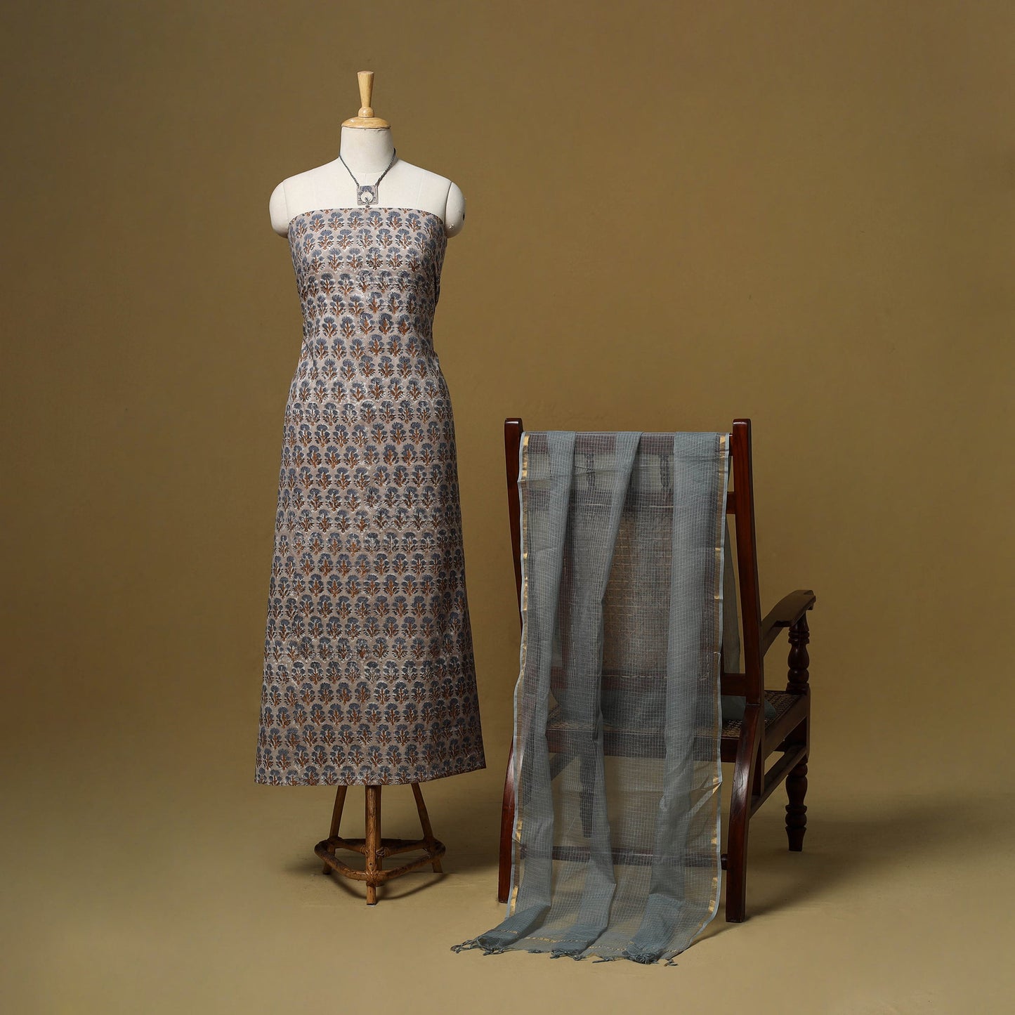 Sanganeri cotton 2pc unstitched dress material