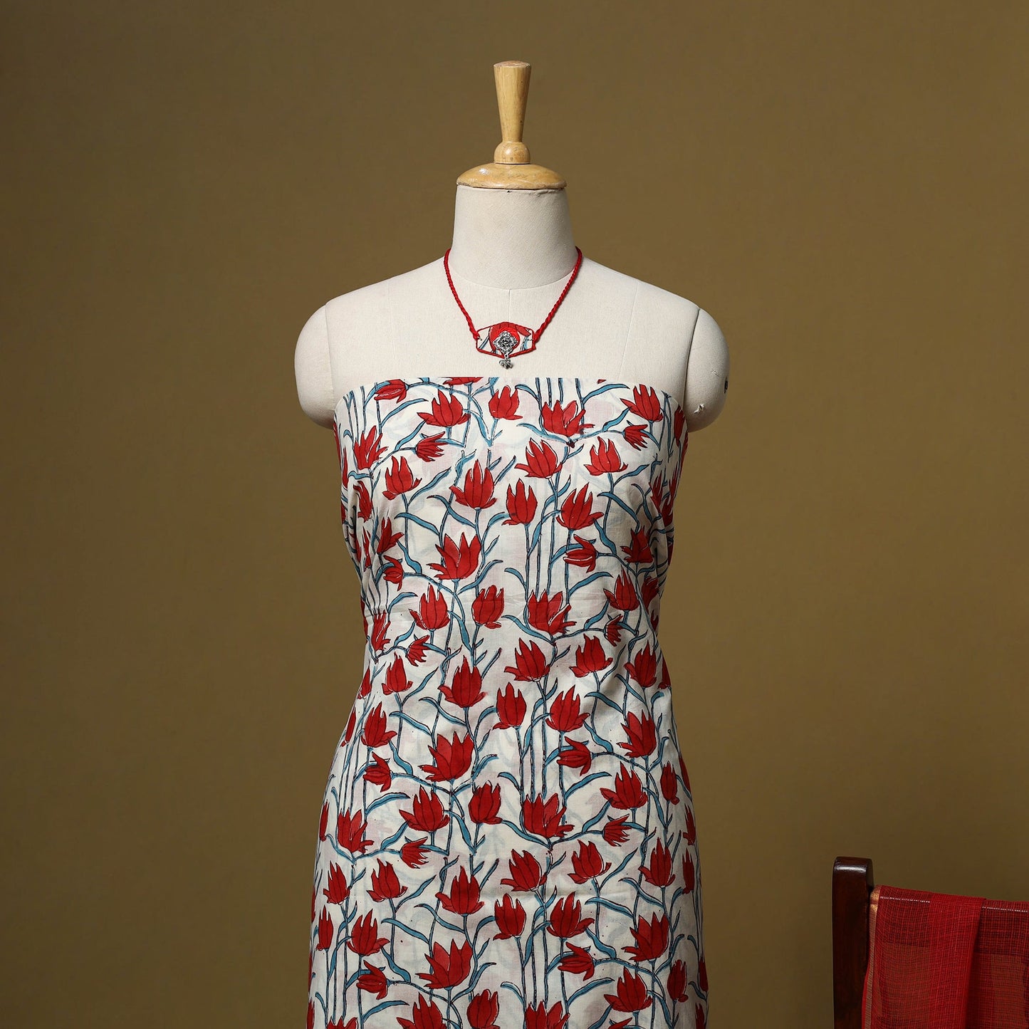 Sanganeri cotton 2pc unstitched dress material