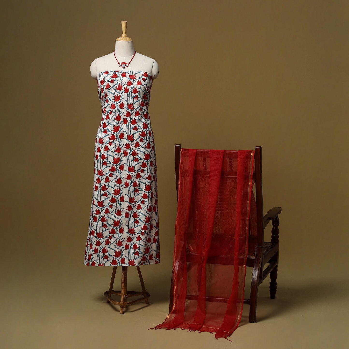 Sanganeri cotton 2pc unstitched dress material