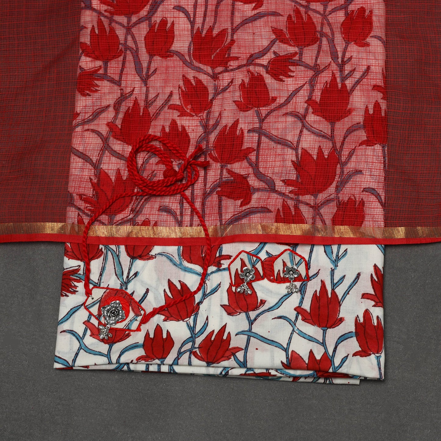 Sanganeri cotton 2pc unstitched dress material