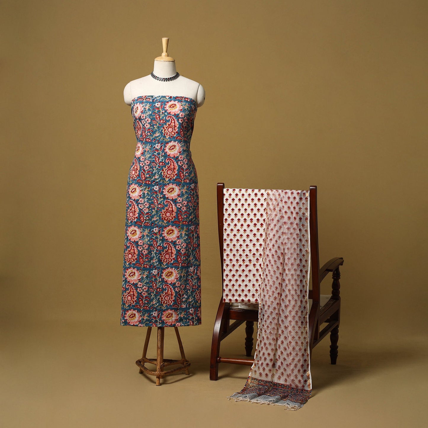 Sanganeri cotton 3pc unstitched dress material 23