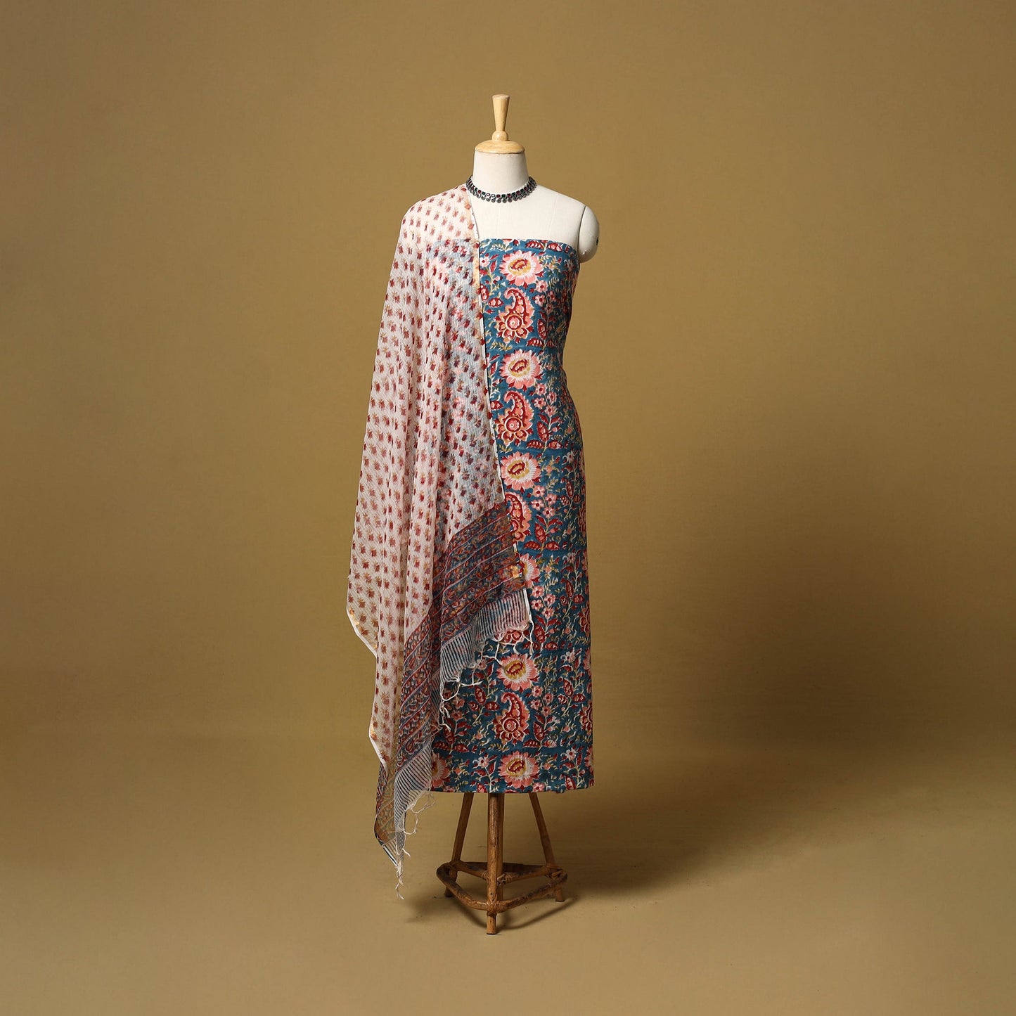 Sanganeri cotton 3pc unstitched dress material 23