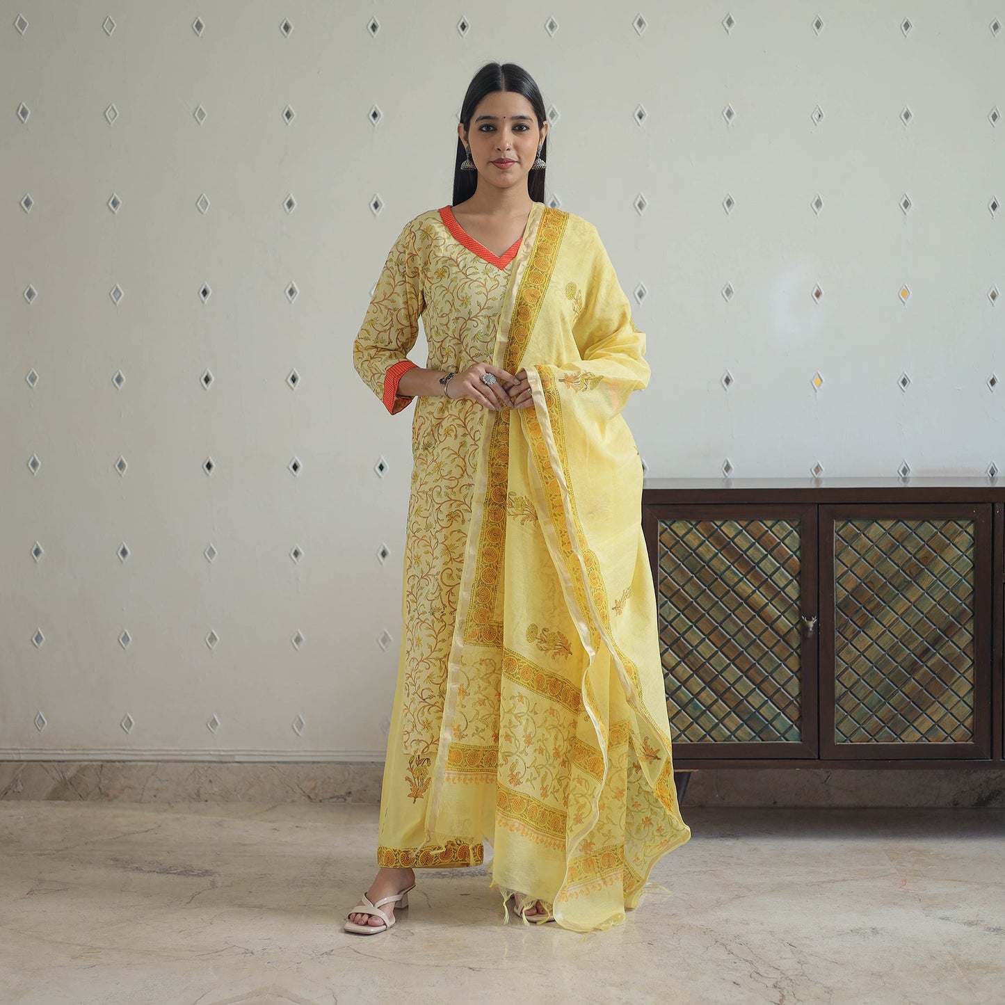 Buy Sanganeri Block Print Suit Set Shop Now Online in India