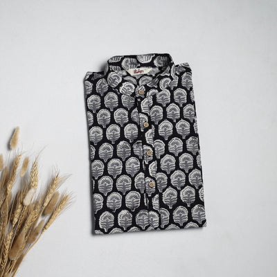 Sanganeri cotton long kurta for men 08 - handcrafted