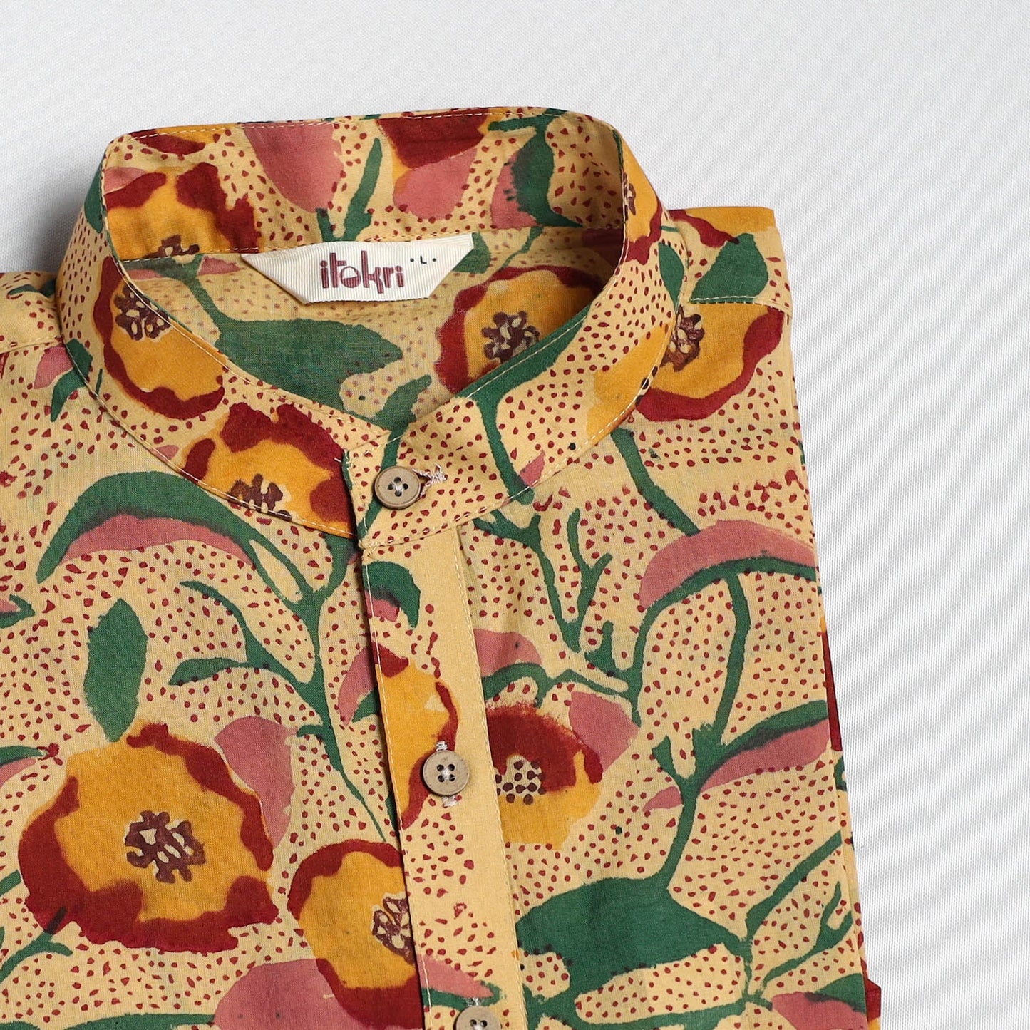 Sanganeri cotton long kurta for men 09 - handcrafted