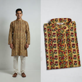 Sanganeri cotton long kurta for men 10 - handcrafted
