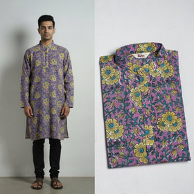 Sanganeri cotton long kurta for men 11 - handcrafted