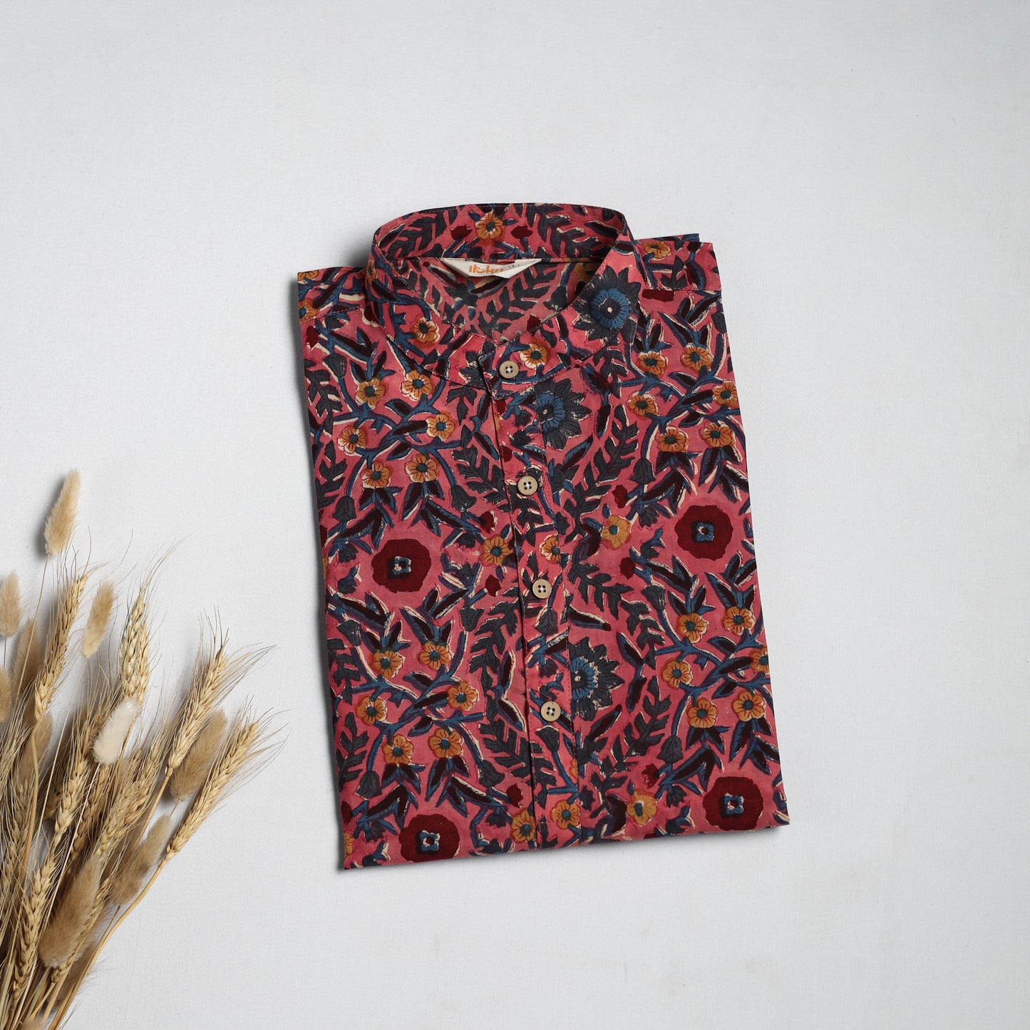 Sanganeri cotton long kurta for men 12 - handcrafted