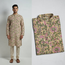 Sanganeri cotton long kurta for men 13 - handcrafted
