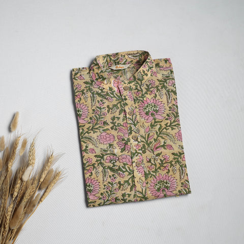 Sanganeri cotton long kurta for men 13 - handcrafted