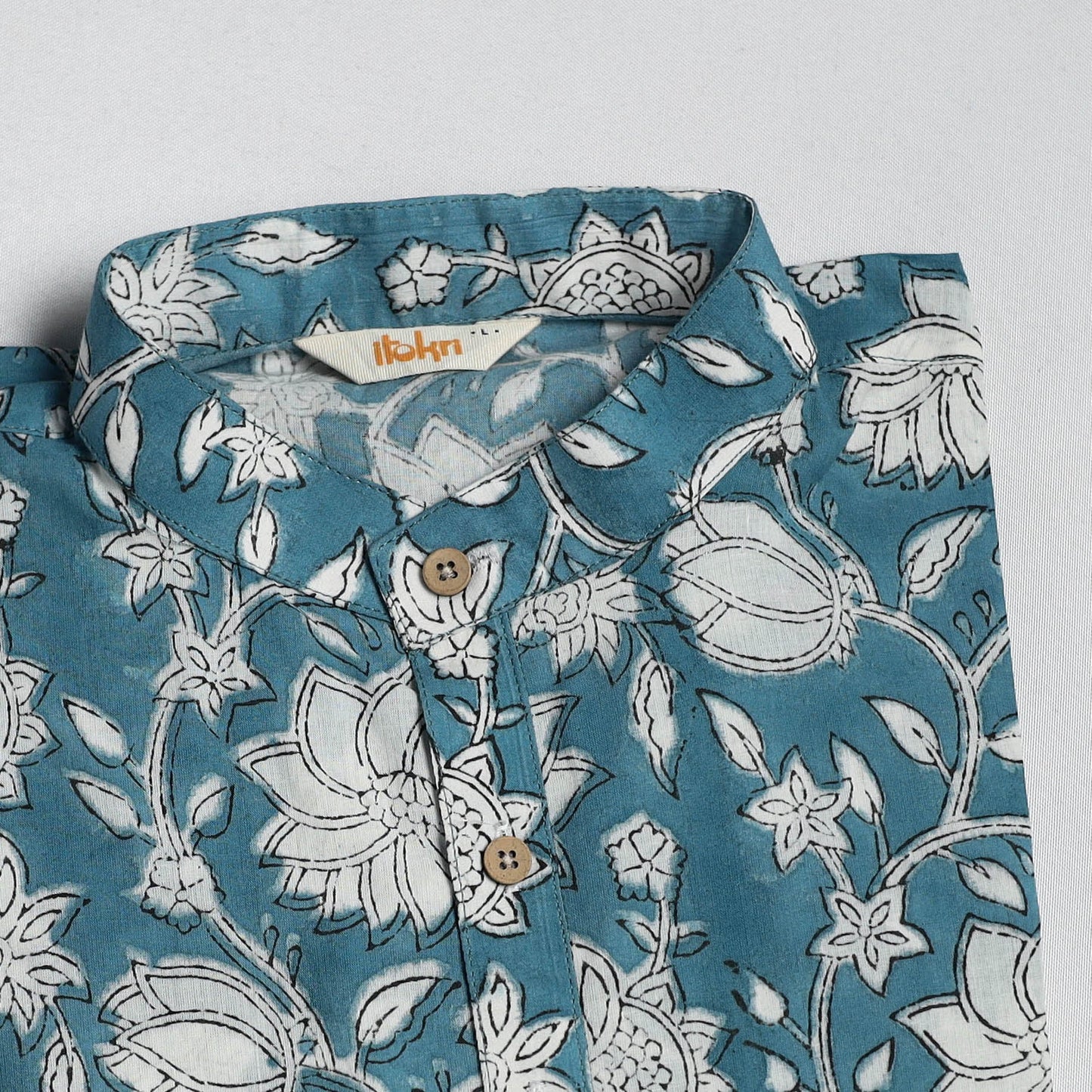 Sanganeri cotton long kurta for men 14 - handcrafted