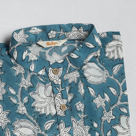 Sanganeri cotton long kurta for men 14 - handcrafted