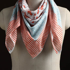 Sanganeri cotton scarf 01 - handcrafted