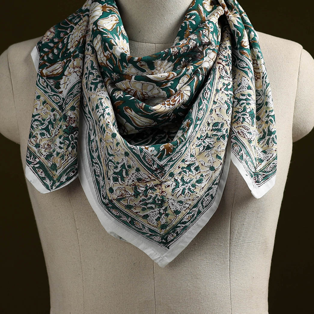 Sanganeri cotton scarf 02 - handcrafted