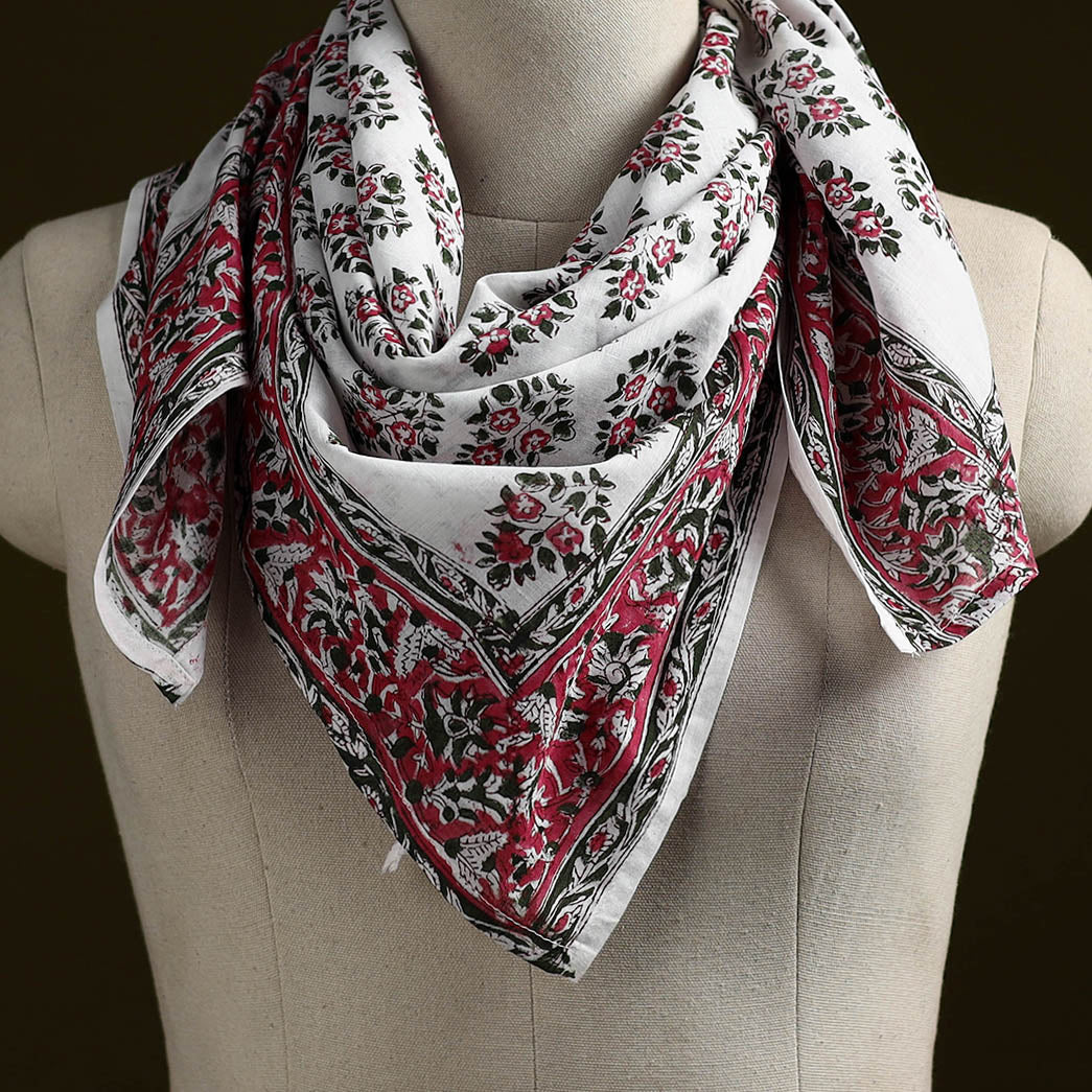 Sanganeri cotton scarf 05 - handcrafted