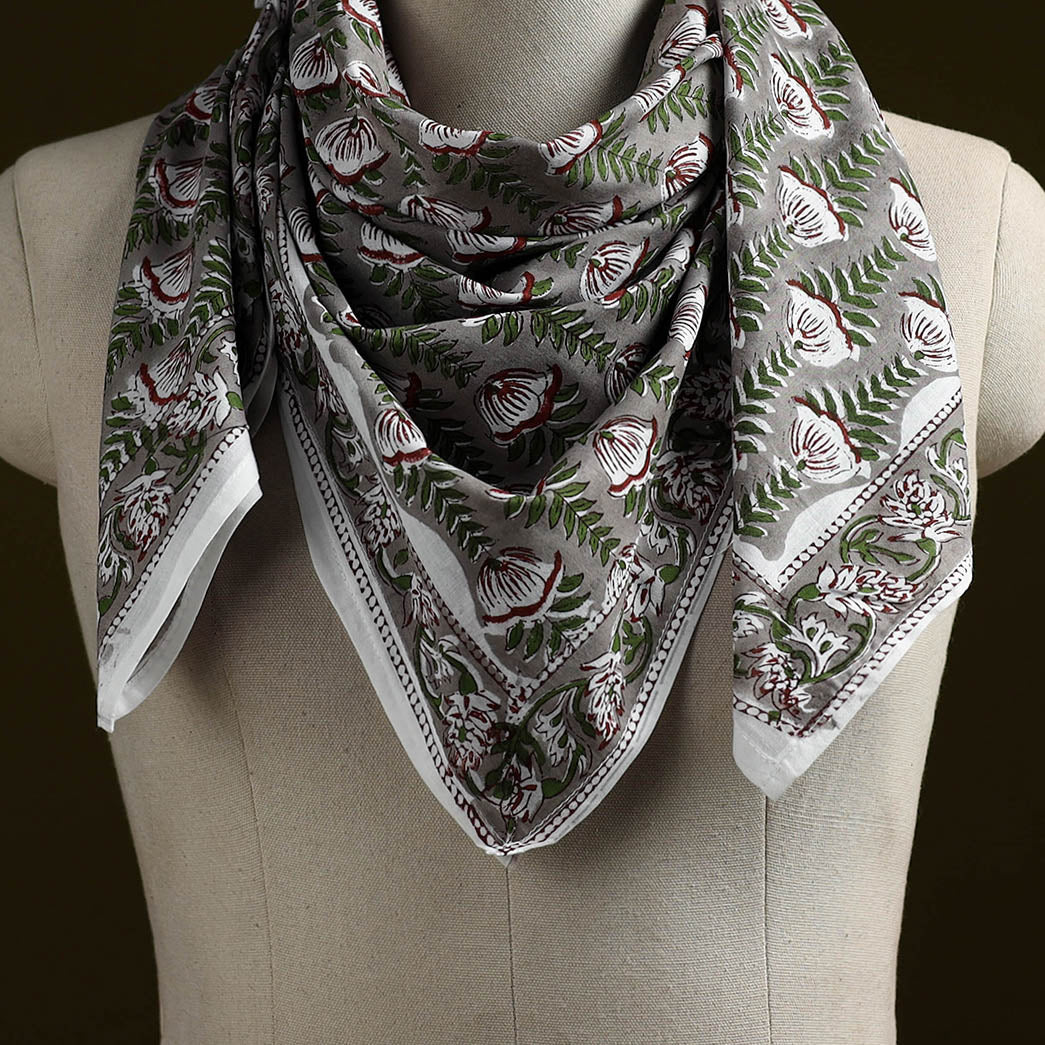 Sanganeri cotton scarf 07 - handcrafted