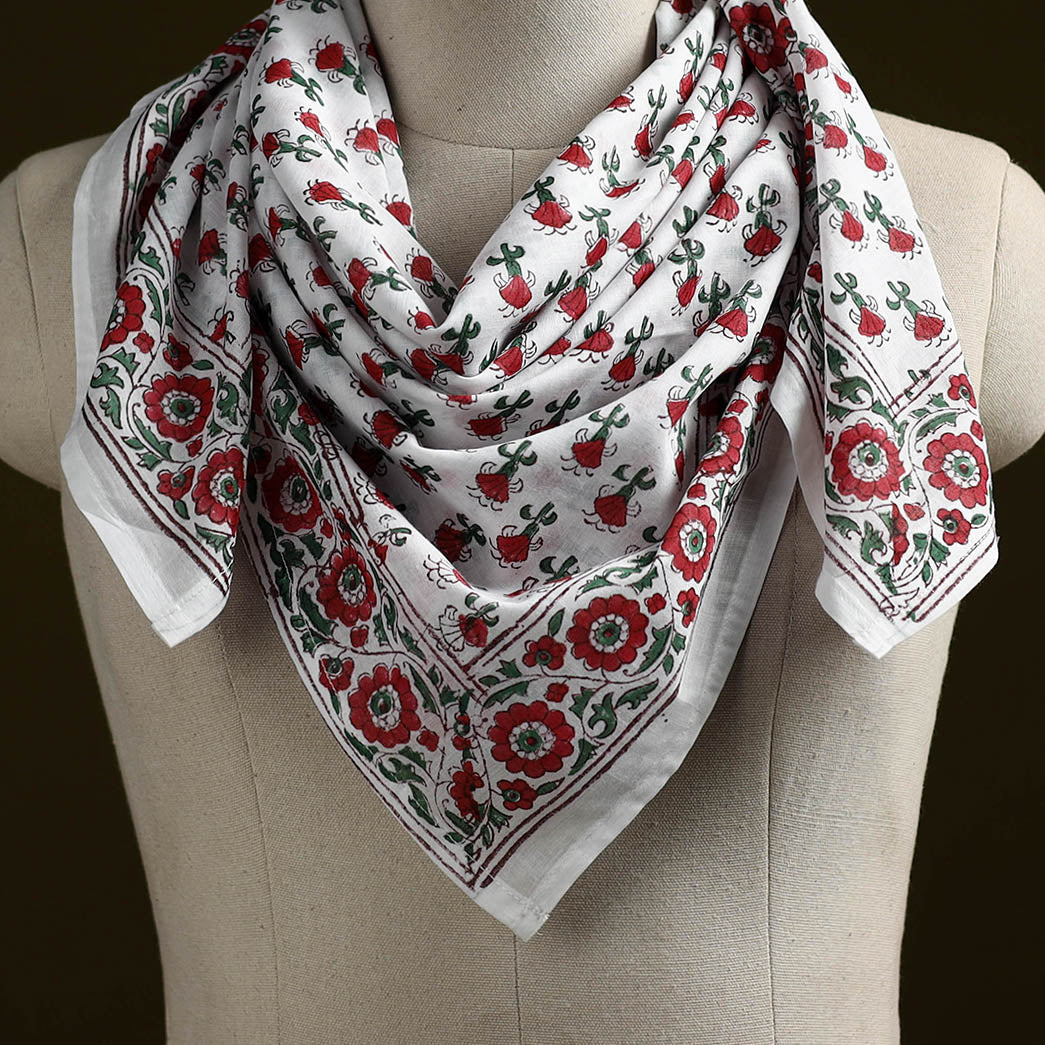 Sanganeri cotton scarf 08 - handcrafted