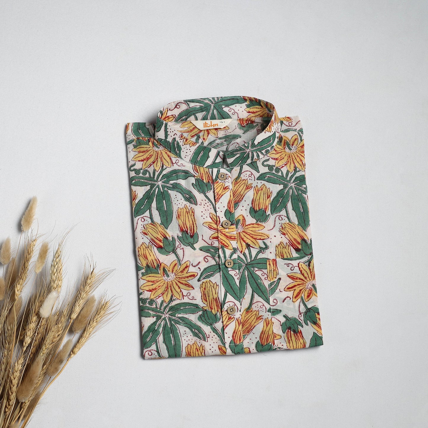 Sanganeri cotton short kurta for men 01 - handcrafted