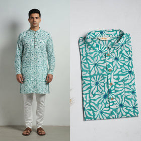 Sanganeri cotton short kurta for men 03 - handcrafted