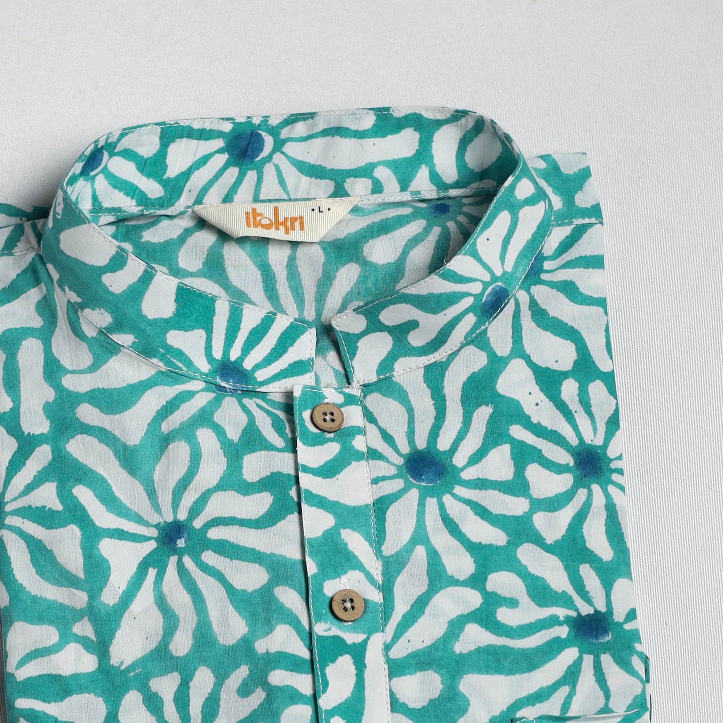 Sanganeri cotton short kurta for men 03 - handcrafted