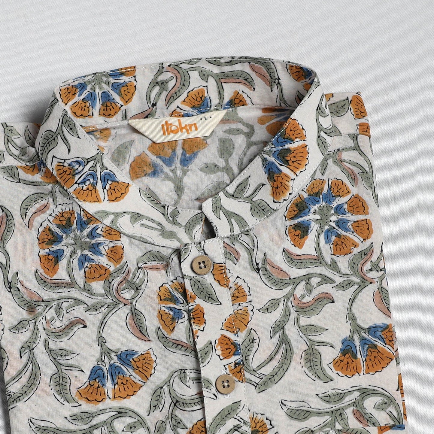 Sanganeri cotton short kurta for men 05 - handcrafted