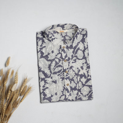 Sanganeri cotton short kurta for men 06 - handcrafted