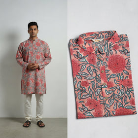 Sanganeri cotton short kurta for men 07 - handcrafted