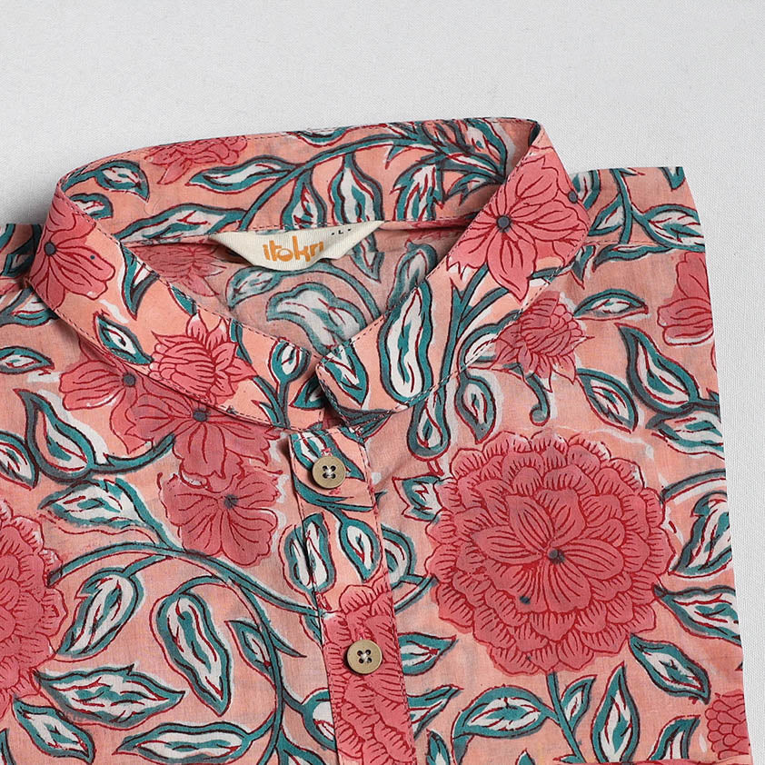 Sanganeri cotton short kurta for men 07 - handcrafted