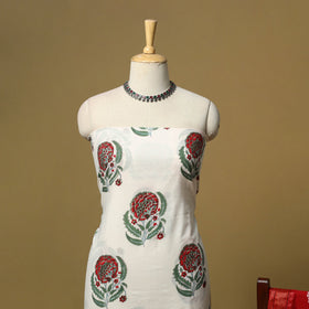 Sanganeri hand block print cotton 2pc unstitched dress
