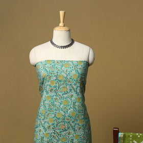 Sanganeri hand block print cotton 2pc unstitched dress