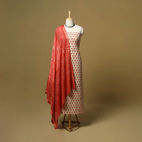 Sanganeri hand block print cotton 2pc unstitched dress