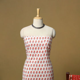 Sanganeri hand block print cotton 2pc unstitched dress