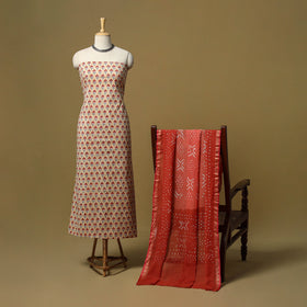 Sanganeri hand block print cotton 2pc unstitched dress