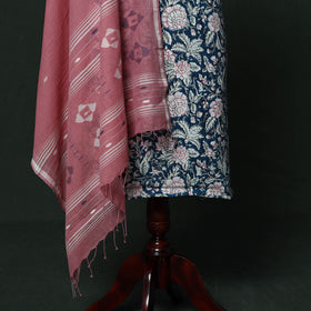 Sanganeri hand block print cotton 2pc unstitched dress