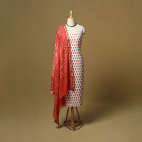 Sanganeri hand block print cotton 2pc unstitched dress