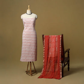 Sanganeri hand block print cotton 2pc unstitched dress