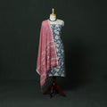 Sanganeri hand block print cotton 2pc unstitched dress