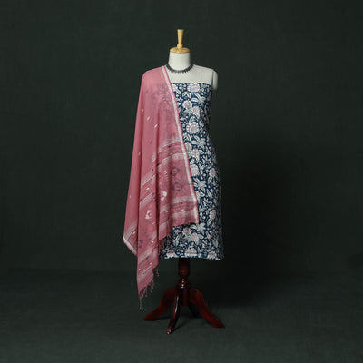 Sanganeri hand block print cotton 2pc unstitched dress