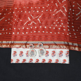 Sanganeri hand block print cotton 2pc unstitched dress
