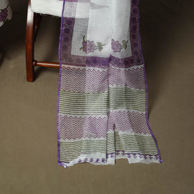 Sanganeri hand block print cotton 3pc unstitched dress