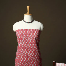 Sanganeri hand block print cotton 3pc unstitched dress