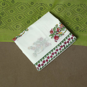 Sanganeri hand block print cotton 3pc unstitched dress