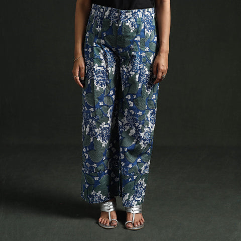 Sanganeri hand block print cotton flared palazzo 07