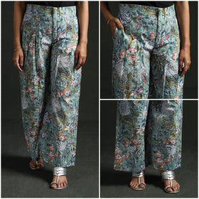 Sanganeri hand block print cotton flared palazzo 08